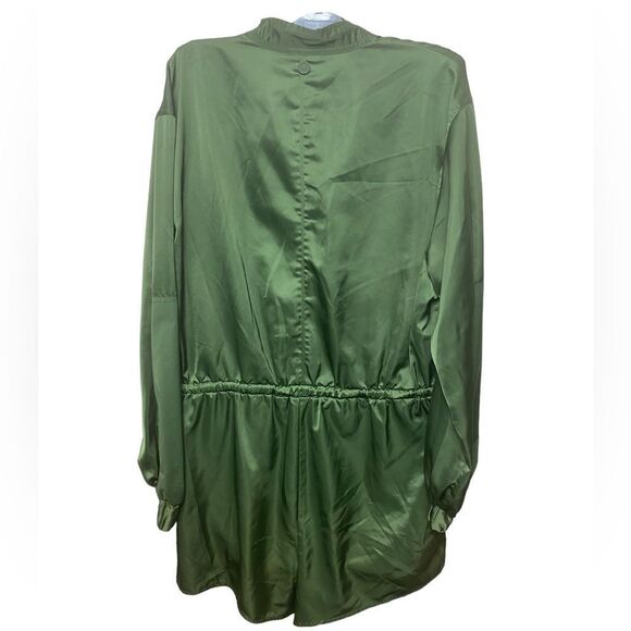 Hunter For Target Womens Medium Green Satin Drawstring Romper - Picture 5 of 6